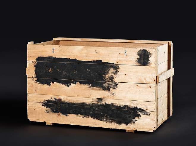Transport crate belonging to the Surma family